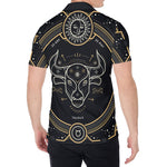 Vintage Taurus Zodiac Sign Print Men's Shirt