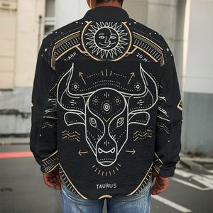 Vintage Taurus Zodiac Sign Print Men's Shirt Jacket