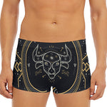 Vintage Taurus Zodiac Sign Print Men's Short Boxer Briefs