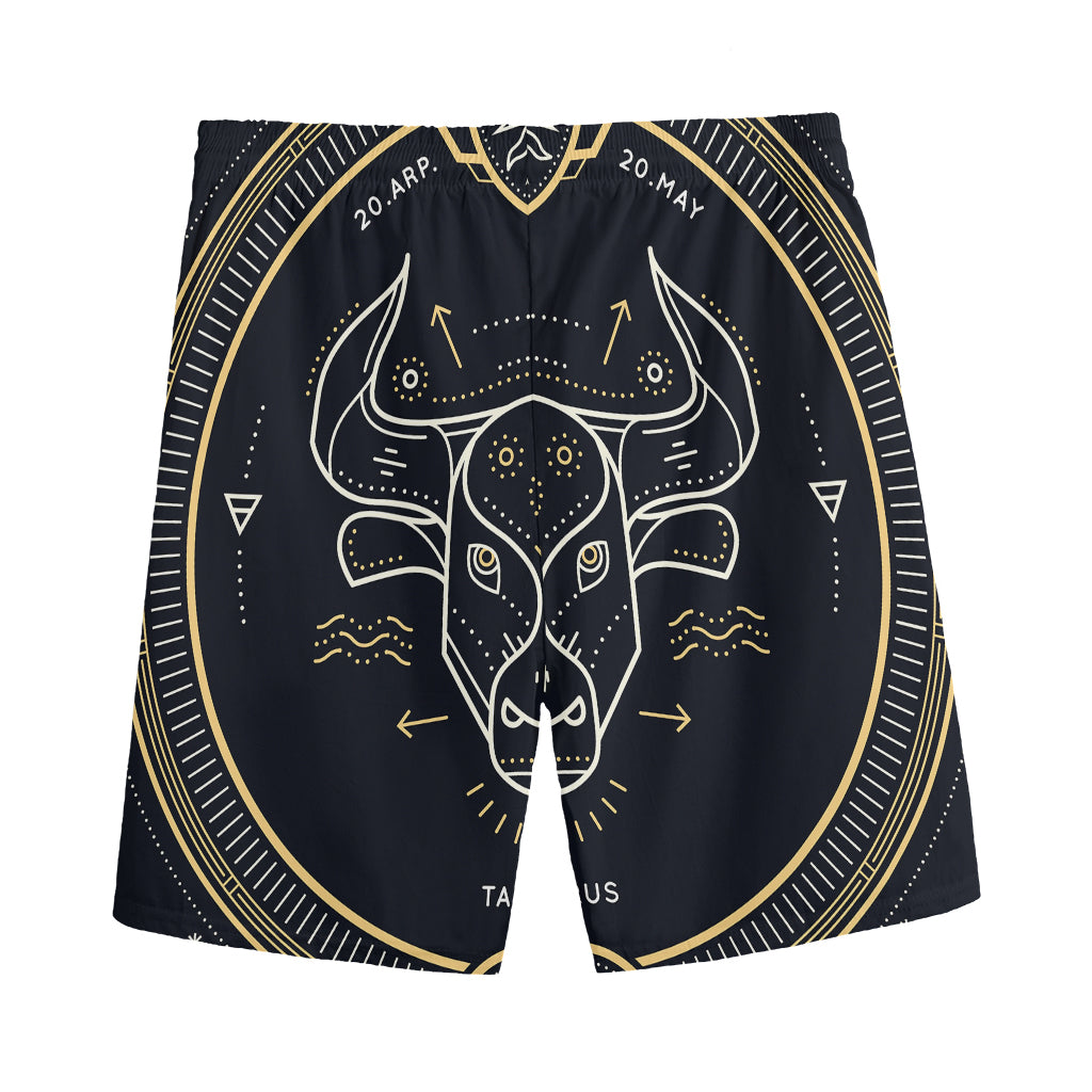 Vintage Taurus Zodiac Sign Print Men's Sports Shorts