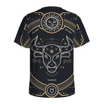 Vintage Taurus Zodiac Sign Print Men's Sports T-Shirt
