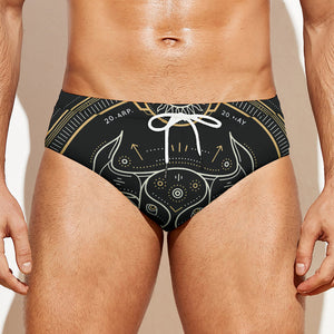 Vintage Taurus Zodiac Sign Print Men's Swim Briefs