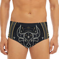 Vintage Taurus Zodiac Sign Print Men's Triangle Swim Briefs