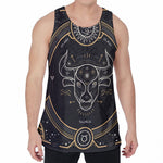 Vintage Taurus Zodiac Sign Print Men's Velvet Tank Top