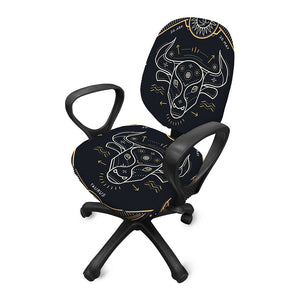 Vintage Taurus Zodiac Sign Print Office Chair Cover