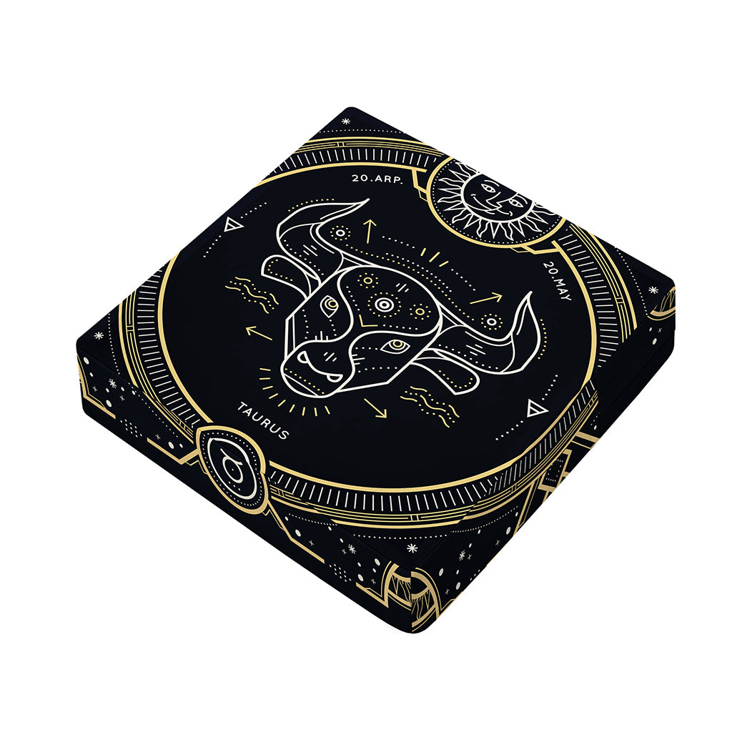 Vintage Taurus Zodiac Sign Print Outdoor Seat Cushion Cover