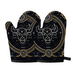 Vintage Taurus Zodiac Sign Print Oven Mitts