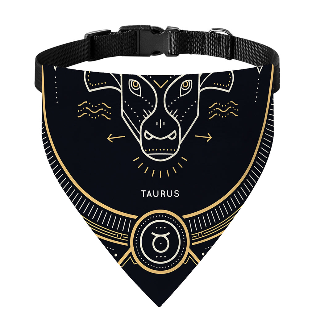 Vintage Taurus Zodiac Sign Print Over The Collar Dog Bandana