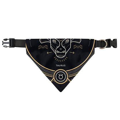 Vintage Taurus Zodiac Sign Print Over The Collar Dog Bandana
