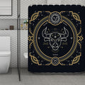 Vintage Taurus Zodiac Sign Print Polyester Shower Curtain