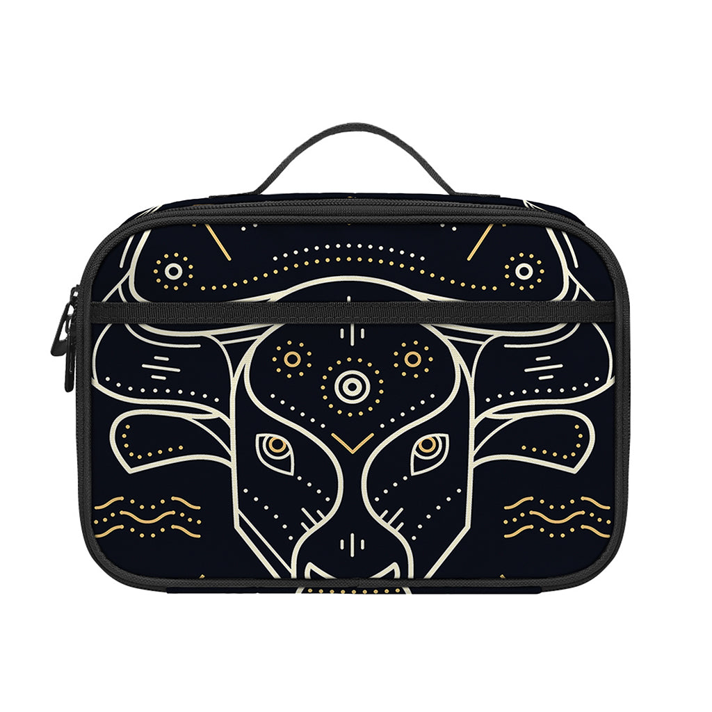 Vintage Taurus Zodiac Sign Print Portable Lunch Bag