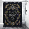 Vintage Taurus Zodiac Sign Print Premium Shower Curtain