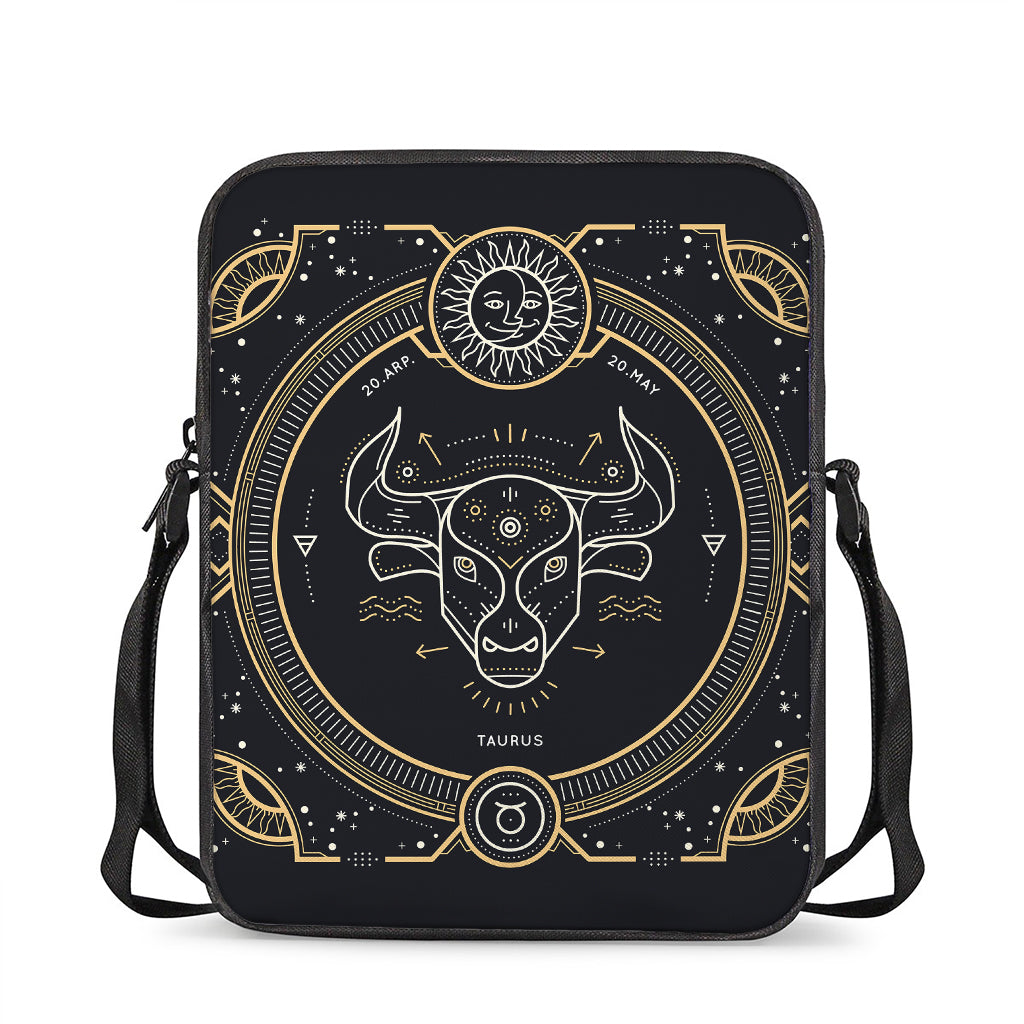 Vintage Taurus Zodiac Sign Print Rectangular Crossbody Bag