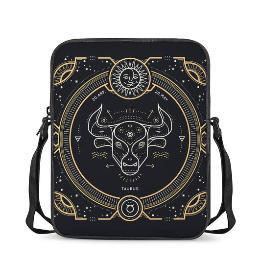 Vintage Taurus Zodiac Sign Print Rectangular Crossbody Bag