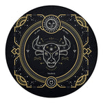 Vintage Taurus Zodiac Sign Print Round Blanket