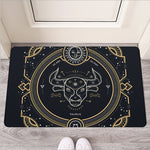 Vintage Taurus Zodiac Sign Print Rubber Doormat