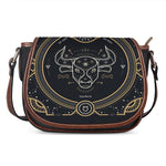 Vintage Taurus Zodiac Sign Print Saddle Bag