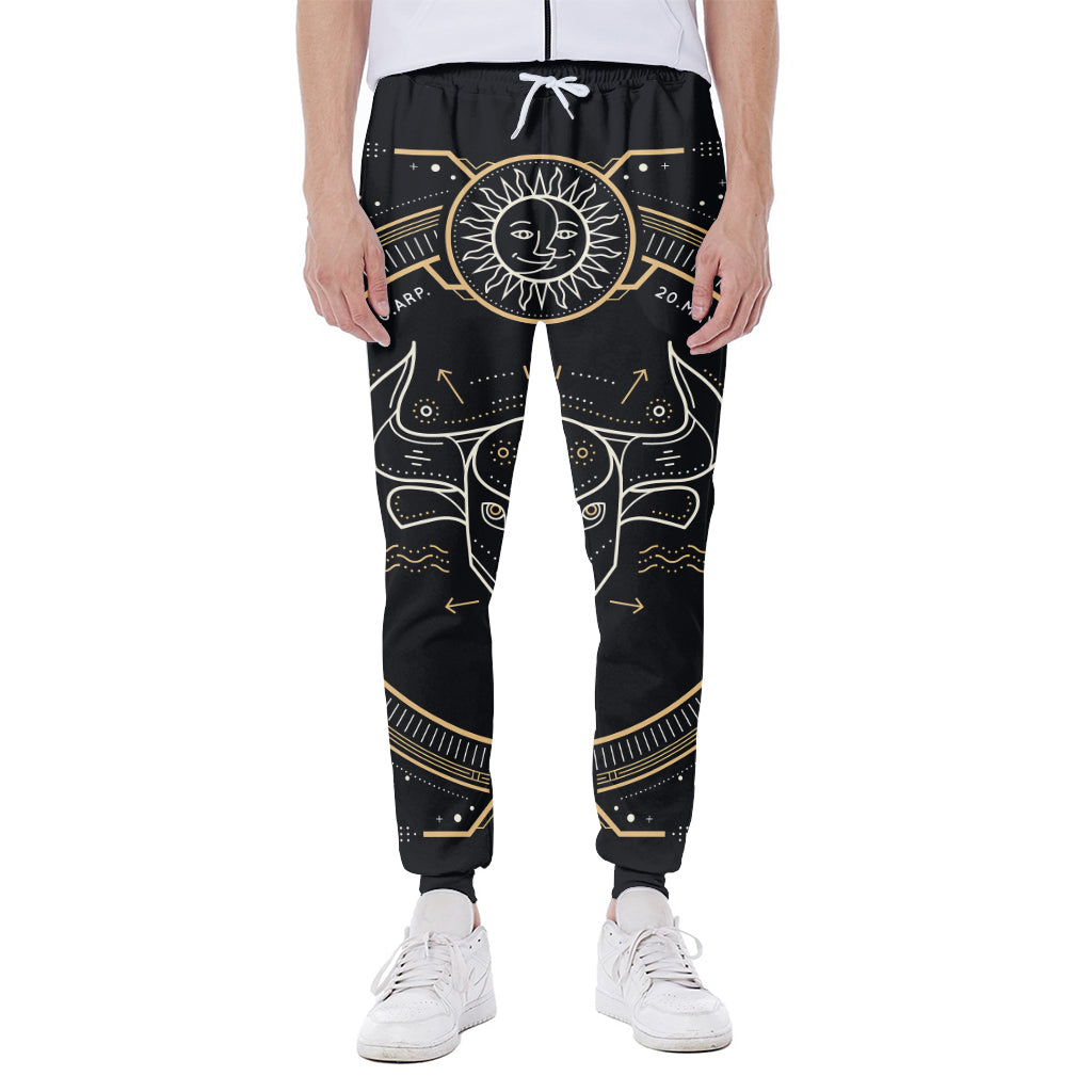 Vintage Taurus Zodiac Sign Print Scuba Joggers