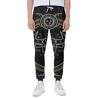 Vintage Taurus Zodiac Sign Print Scuba Joggers