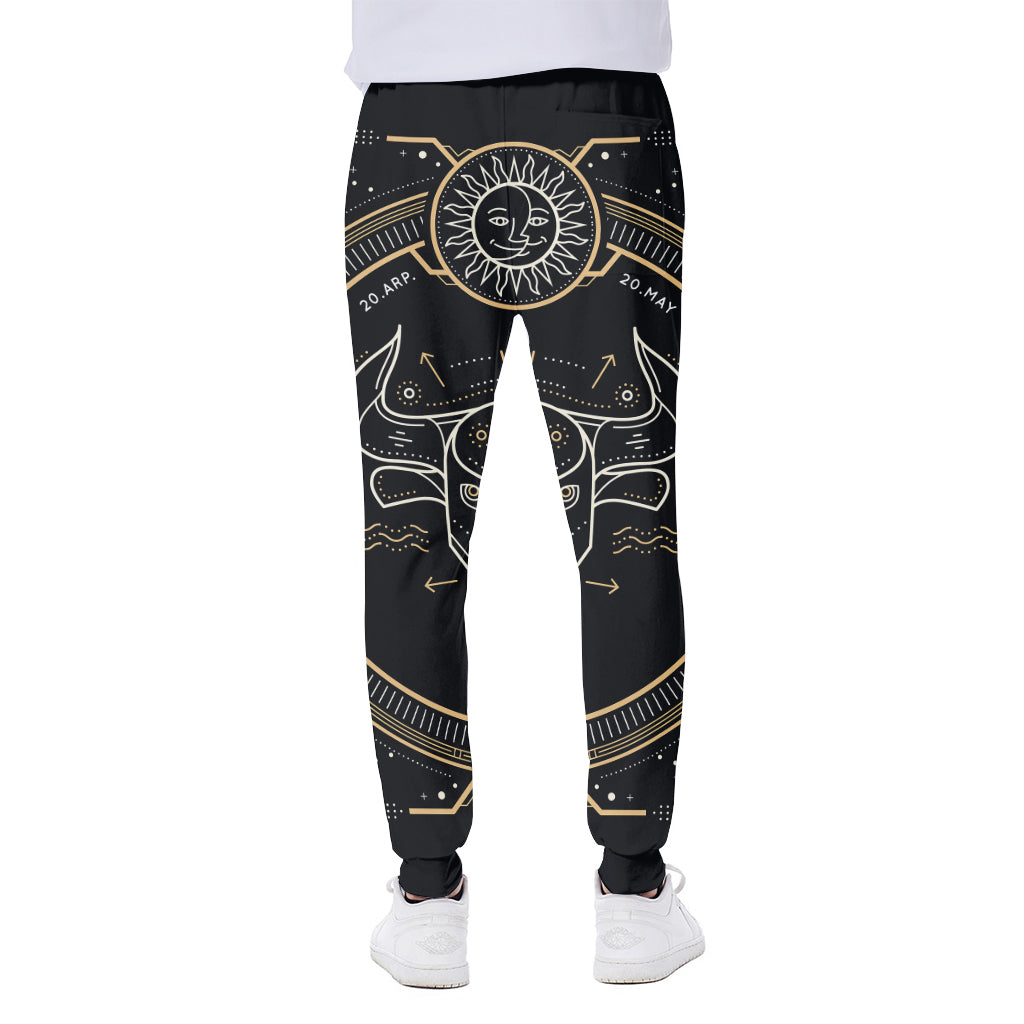 Vintage Taurus Zodiac Sign Print Scuba Joggers