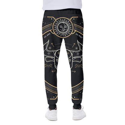 Vintage Taurus Zodiac Sign Print Scuba Joggers