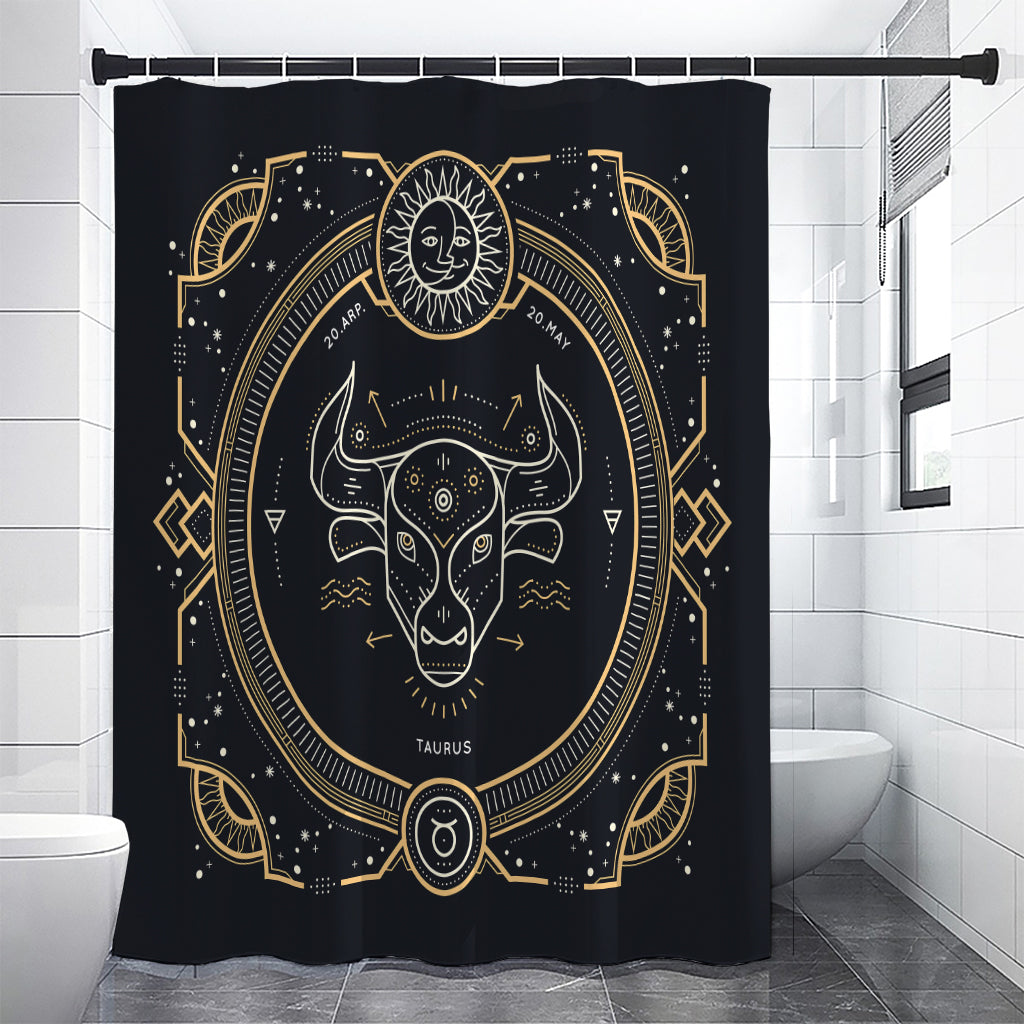 Vintage Taurus Zodiac Sign Print Shower Curtain