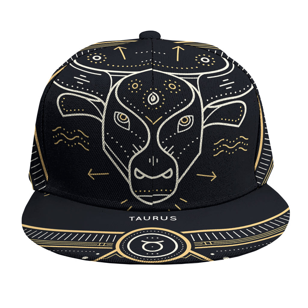 Vintage Taurus Zodiac Sign Print Snapback Cap