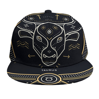 Vintage Taurus Zodiac Sign Print Snapback Cap