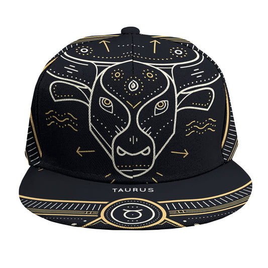 Vintage Taurus Zodiac Sign Print Snapback Cap