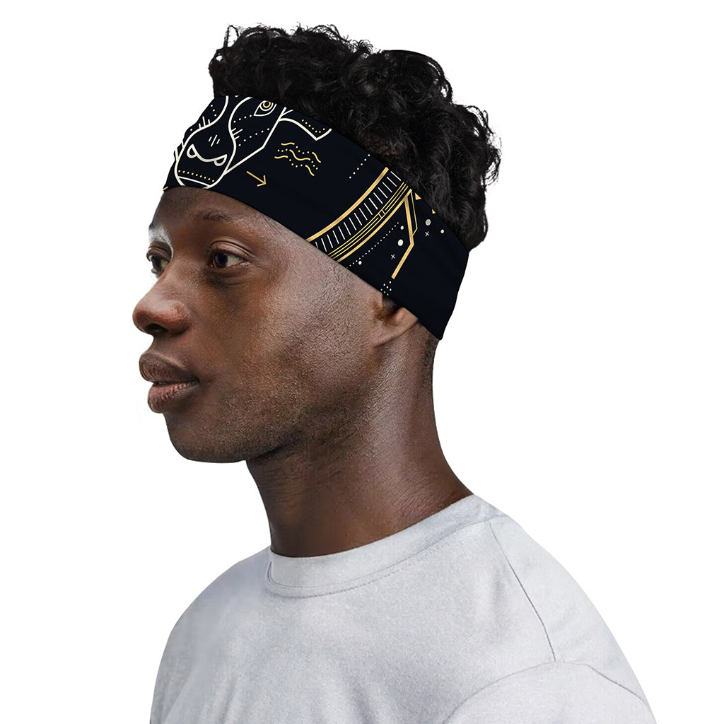 Vintage Taurus Zodiac Sign Print Sports Headband