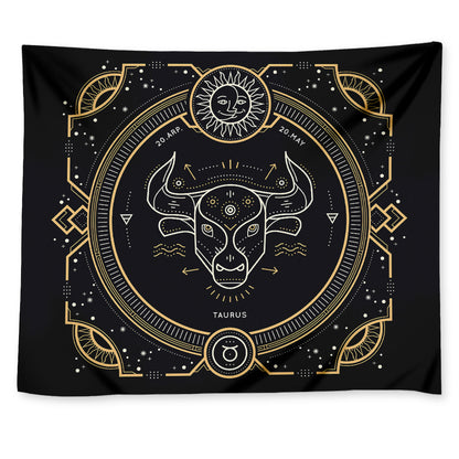 Vintage Taurus Zodiac Sign Print Tapestry