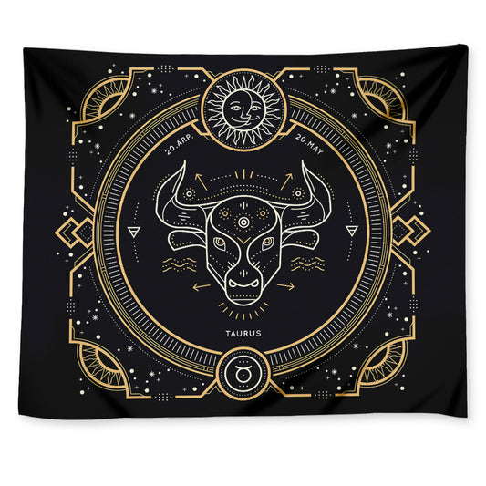 Vintage Taurus Zodiac Sign Print Tapestry