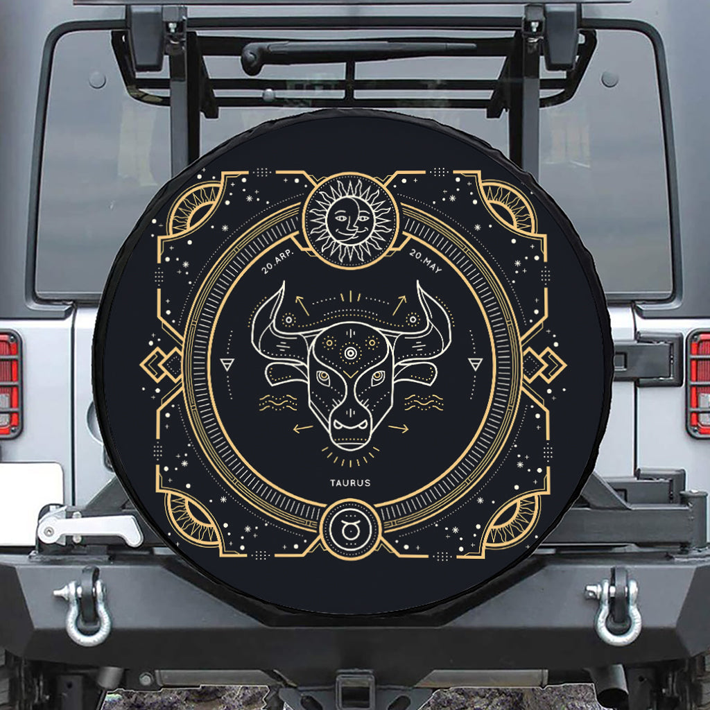 Vintage Taurus Zodiac Sign Print Tire Cover