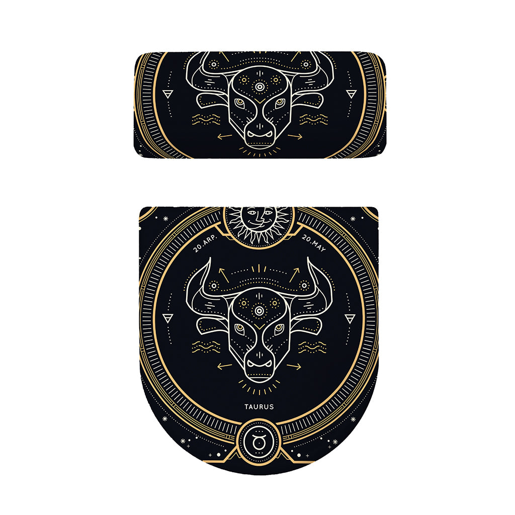 Vintage Taurus Zodiac Sign Print Toilet Lid And Tank Cover Set