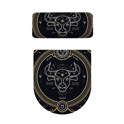 Vintage Taurus Zodiac Sign Print Toilet Lid And Tank Cover Set