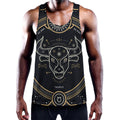 Vintage Taurus Zodiac Sign Print Men's Workout Tank Top