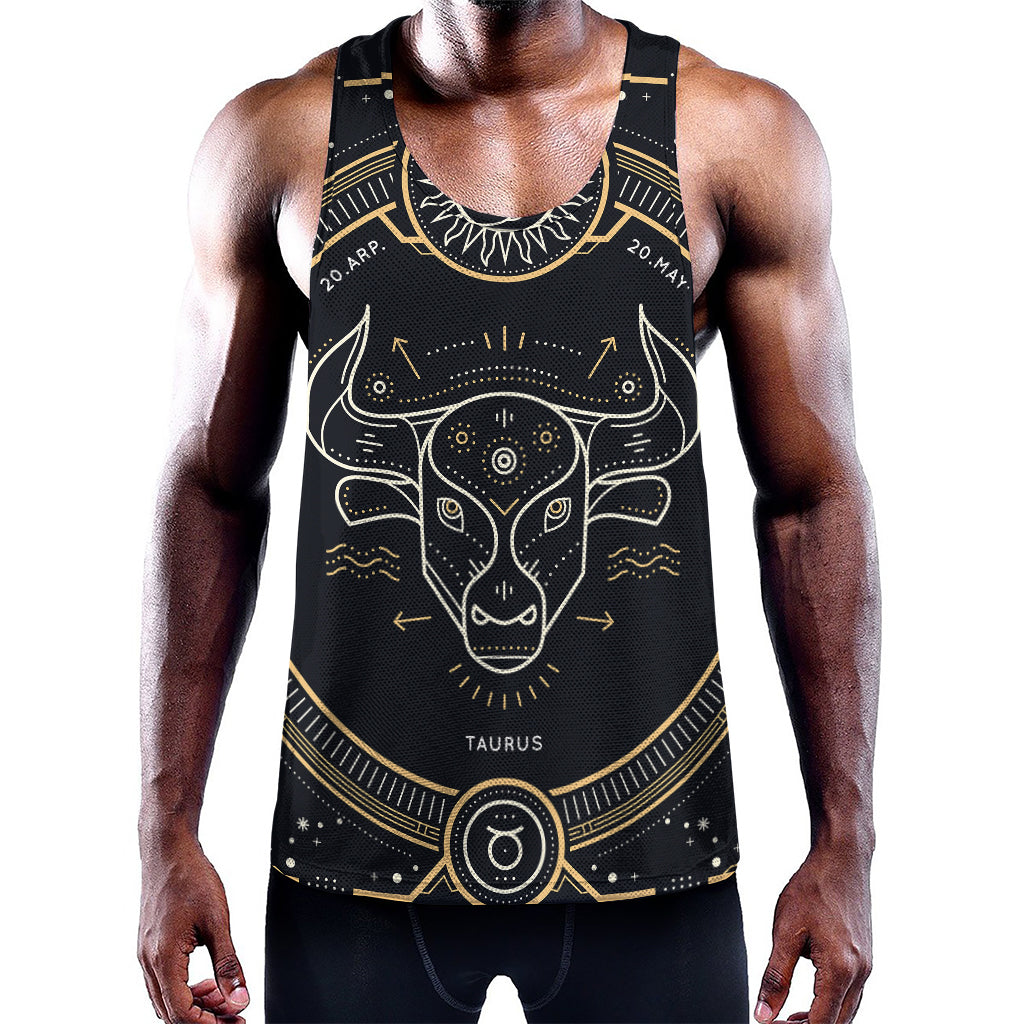 Vintage Taurus Zodiac Sign Print Training Tank Top