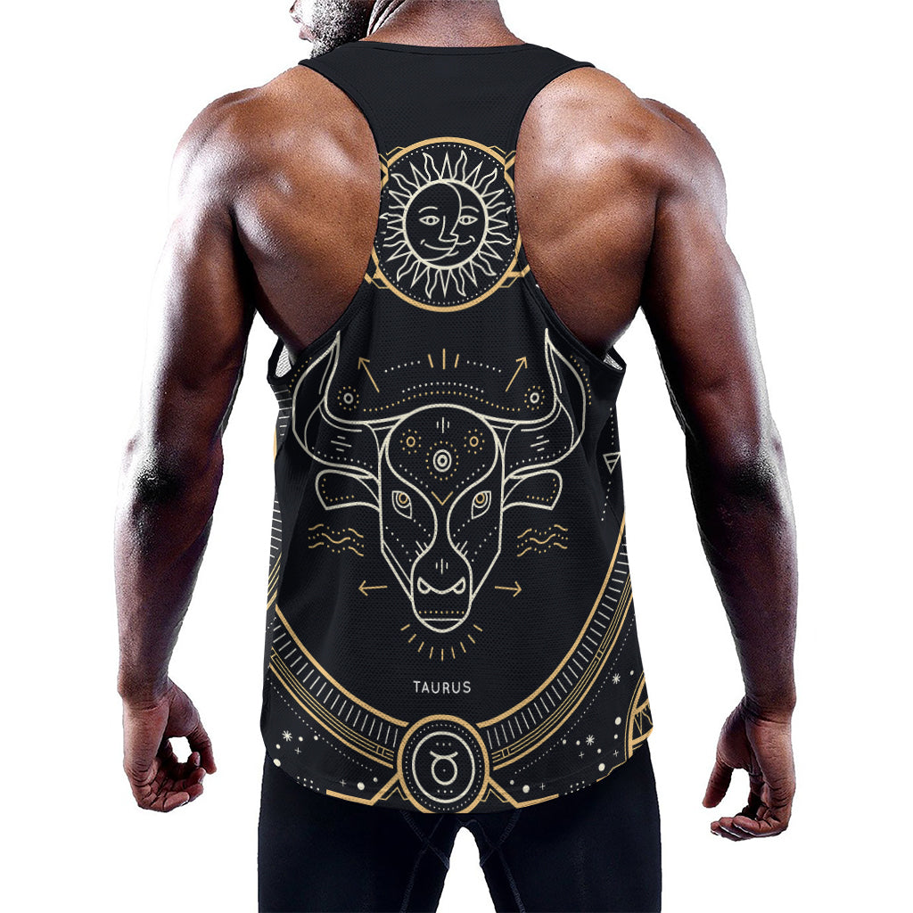 Vintage Taurus Zodiac Sign Print Training Tank Top