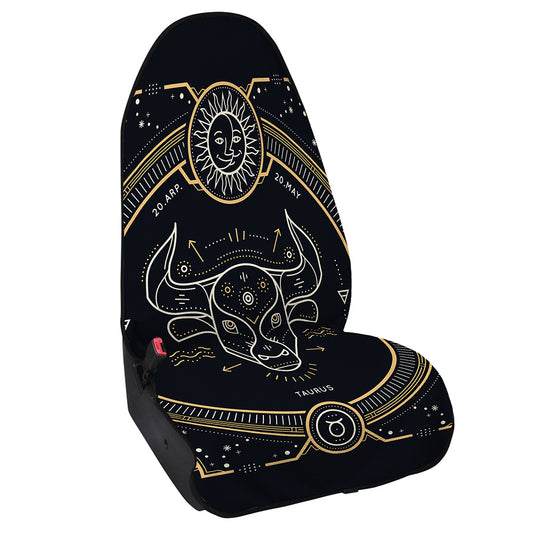 Vintage Taurus Zodiac Sign Print Waterproof Car Seat Cover