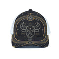 Vintage Taurus Zodiac Sign Print White Mesh Trucker Hat