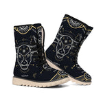 Vintage Taurus Zodiac Sign Print Winter Boots