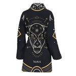 Vintage Taurus Zodiac Sign Print Women's Bathrobe