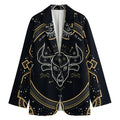 Vintage Taurus Zodiac Sign Print Women's Blazer