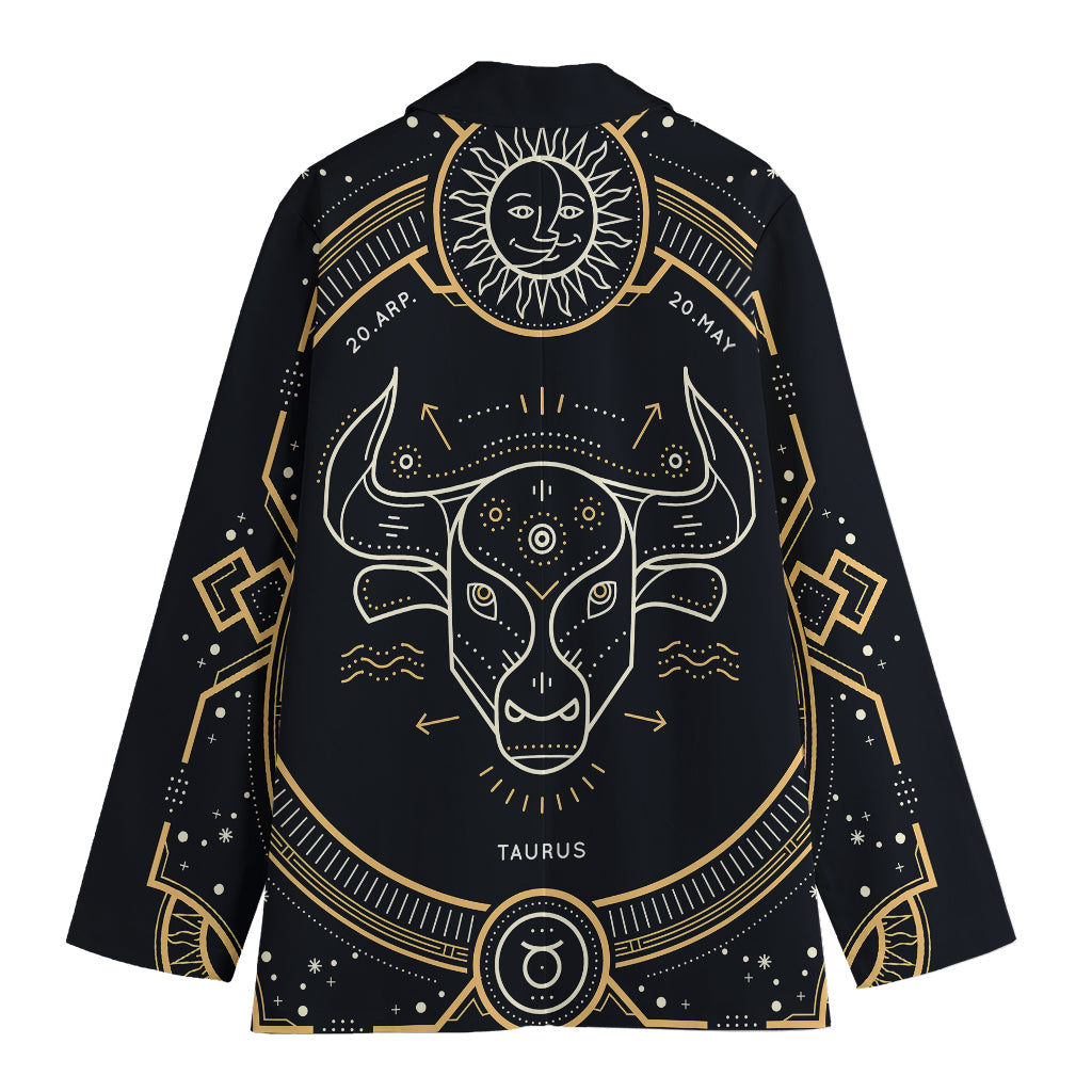 Vintage Taurus Zodiac Sign Print Women's Blazer