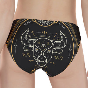 Vintage Taurus Zodiac Sign Print Women's Panties