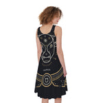 Vintage Taurus Zodiac Sign Print Women's Sleeveless Dress