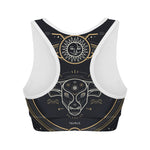 Vintage Taurus Zodiac Sign Print Women's Sports Bra