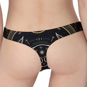 Vintage Taurus Zodiac Sign Print Women's Thong