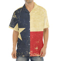 Vintage Texas Flag Print Aloha Shirt