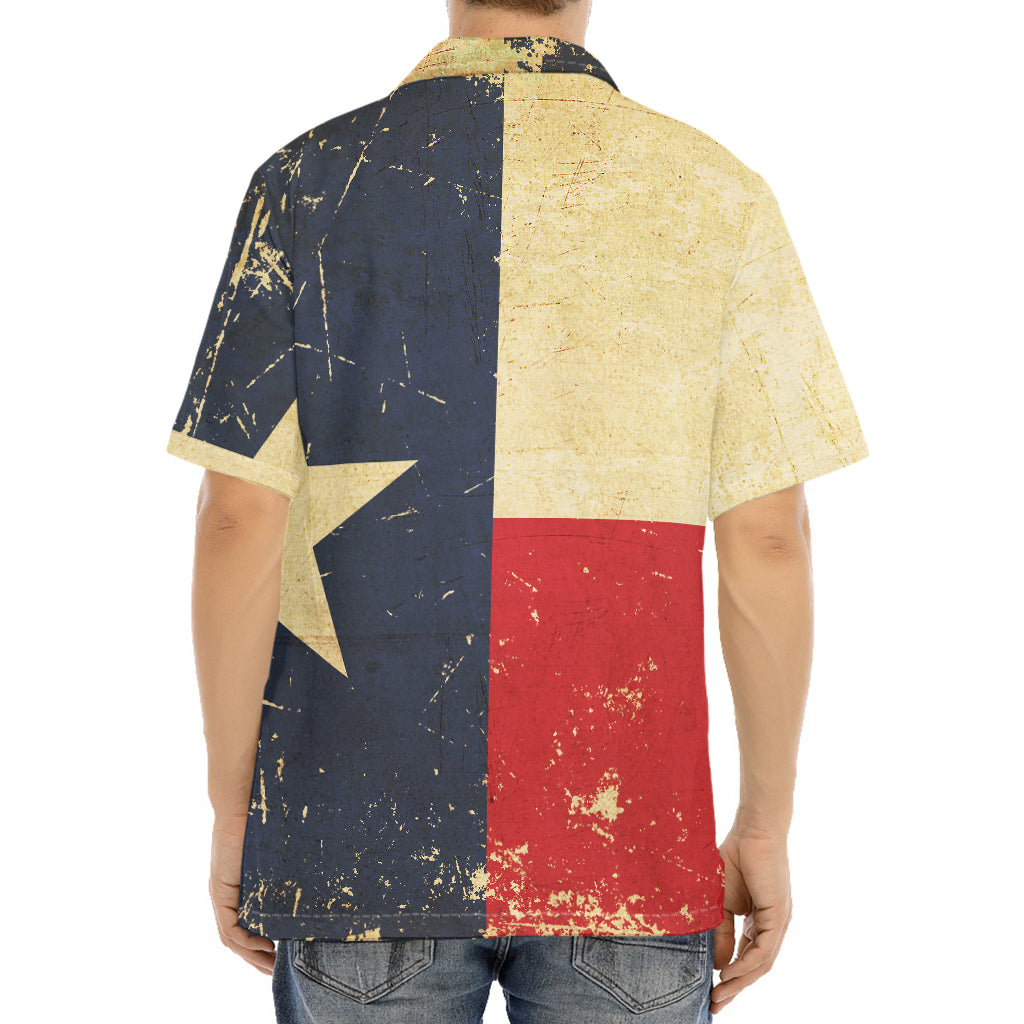 Vintage Texas Flag Print Aloha Shirt